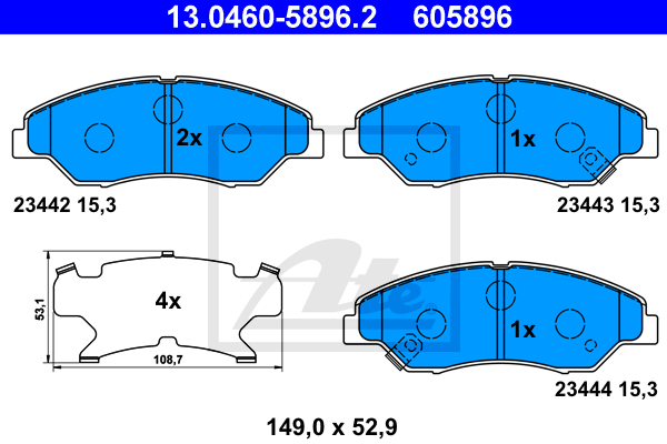 Set placute frana,frana disc 13.0460-5896.2 ATE