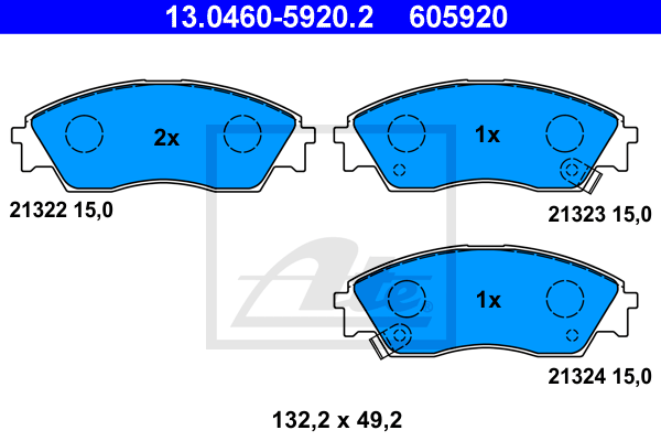 Set placute frana,frana disc 13.0460-5920.2 ATE