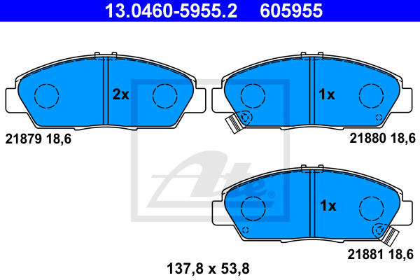 Set placute frana,frana disc 13.0460-5955.2 ATE