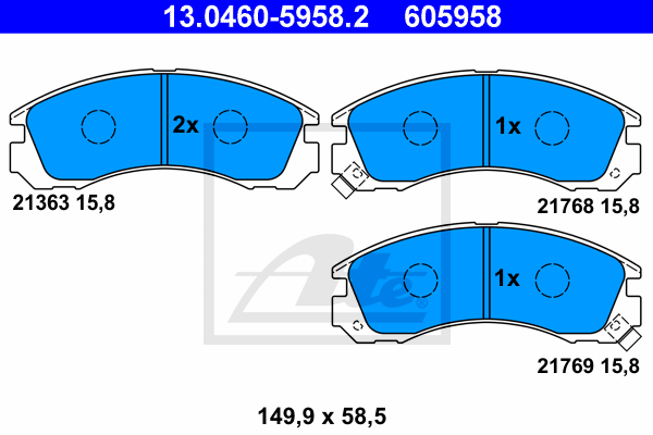 Set placute frana,frana disc 13.0460-5958.2 ATE