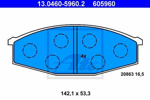 Set placute frana,frana disc 13.0460-5960.2 ATE