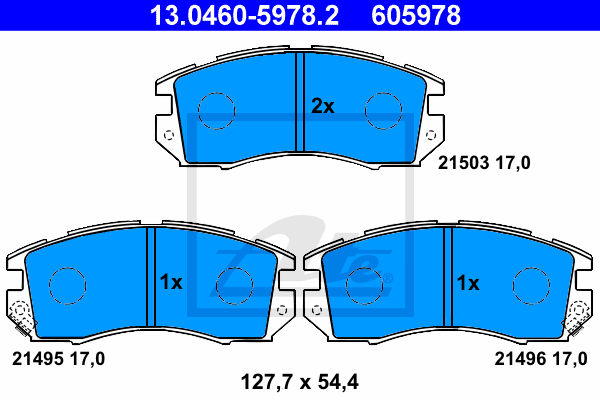 Set placute frana,frana disc 13.0460-5978.2 ATE