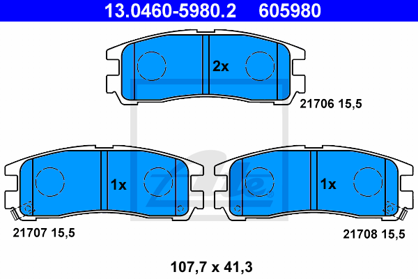 Set placute frana,frana disc 13.0460-5980.2 ATE