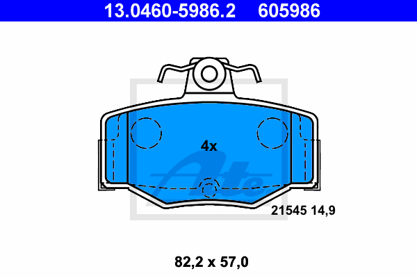 Set placute frana,frana disc 13.0460-5986.2 ATE