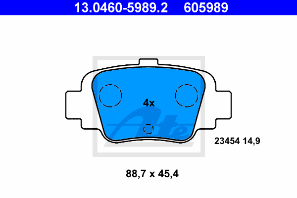 Set placute frana,frana disc 13.0460-5989.2 ATE