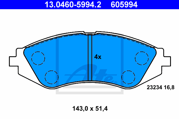 Set placute frana,frana disc 13.0460-5994.2 ATE