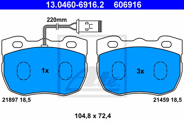 Set placute frana,frana disc 13.0460-6916.2 ATE