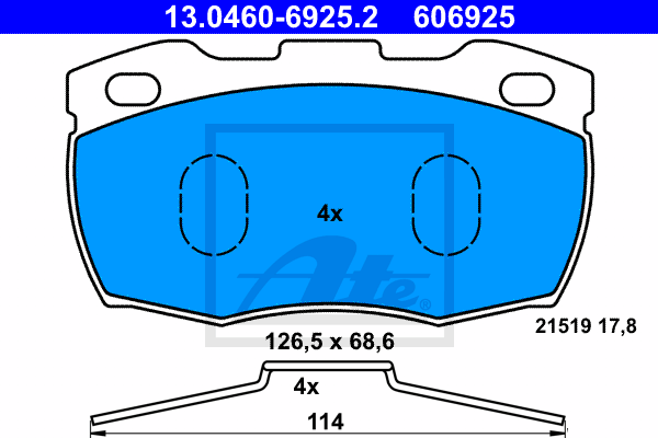 Set placute frana,frana disc 13.0460-6925.2 ATE