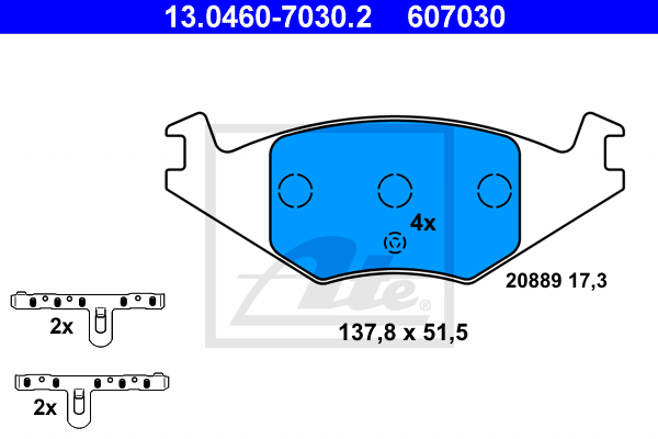 Set placute frana,frana disc 13.0460-7030.2 ATE