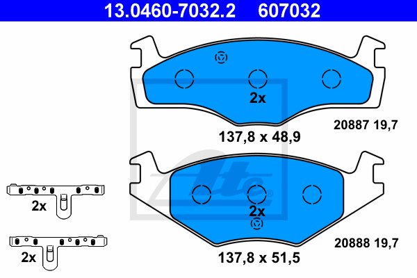 Set placute frana,frana disc 13.0460-7032.2 ATE