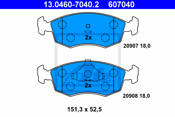 Set placute frana,frana disc 13.0460-7040.2 ATE