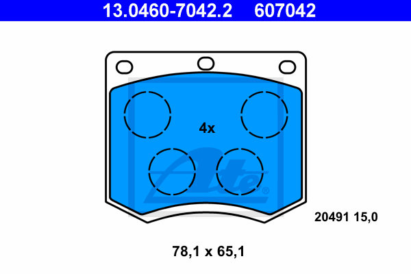 Set placute frana,frana disc 13.0460-7042.2 ATE