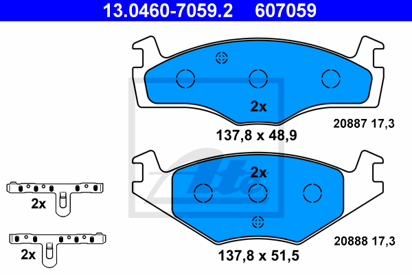 Set placute frana,frana disc 13.0460-7059.2 ATE