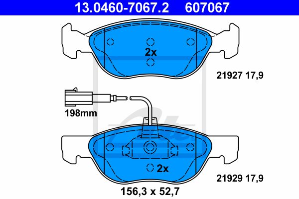 Set placute frana,frana disc 13.0460-7067.2 ATE