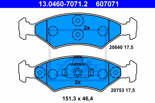 Set placute frana,frana disc 13.0460-7071.2 ATE