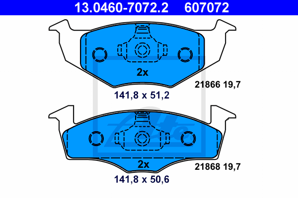 Set placute frana,frana disc 13.0460-7072.2 ATE