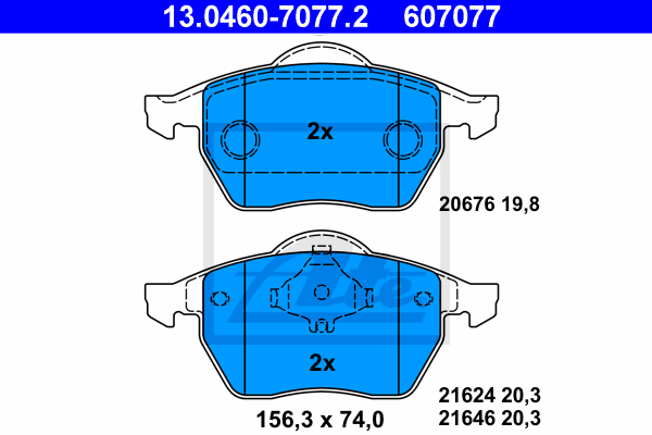 Set placute frana,frana disc 13.0460-7077.2 ATE