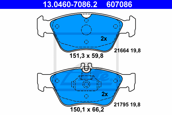 Set placute frana,frana disc 13.0460-7086.2 ATE