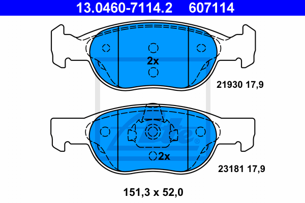 Set placute frana,frana disc 13.0460-7114.2 ATE