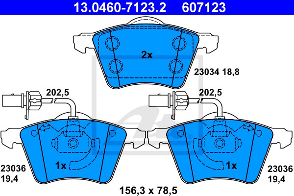 Set placute frana,frana disc 13.0460-7123.2 ATE