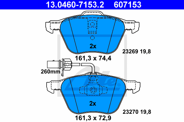 Set placute frana,frana disc 13.0460-7153.2 ATE