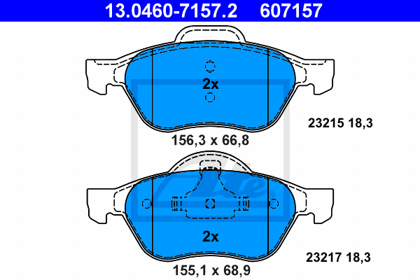 Set placute frana,frana disc 13.0460-7157.2 ATE