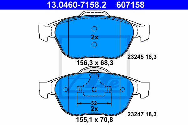 Set placute frana,frana disc 13.0460-7158.2 ATE