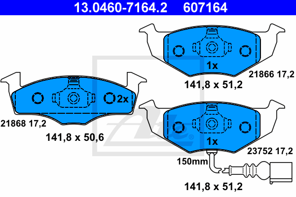 Set placute frana,frana disc 13.0460-7164.2 ATE