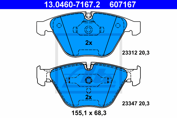 Set placute frana,frana disc 13.0460-7167.2 ATE