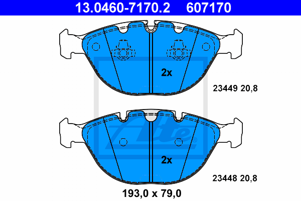 Set placute frana,frana disc 13.0460-7170.2 ATE