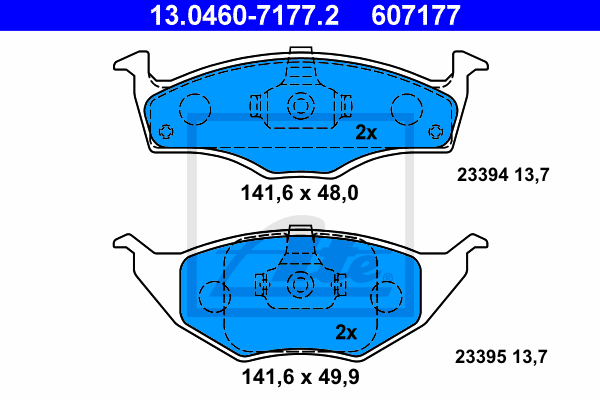 Set placute frana,frana disc 13.0460-7177.2 ATE