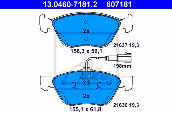 Set placute frana,frana disc 13.0460-7181.2 ATE