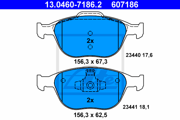 Set placute frana,frana disc 13.0460-7186.2 ATE