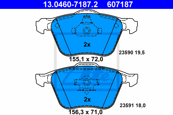 Set placute frana,frana disc 13.0460-7187.2 ATE