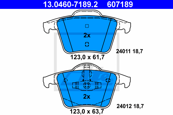 Set placute frana,frana disc 13.0460-7189.2 ATE