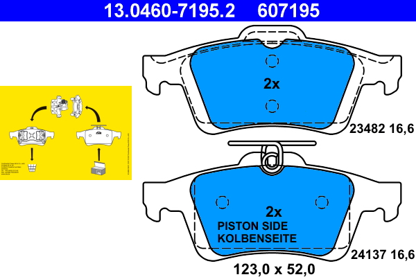 Set placute frana,frana disc 13.0460-7195.2 ATE