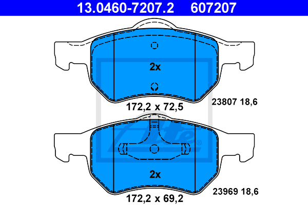 Set placute frana,frana disc 13.0460-7207.2 ATE