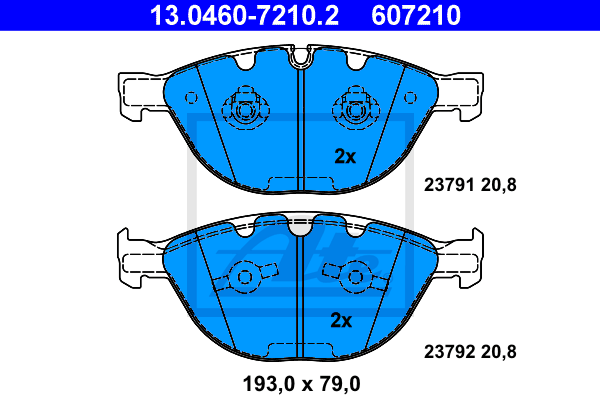 Set placute frana,frana disc 13.0460-7210.2 ATE