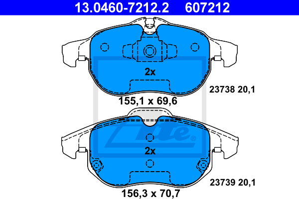 Set placute frana,frana disc 13.0460-7212.2 ATE