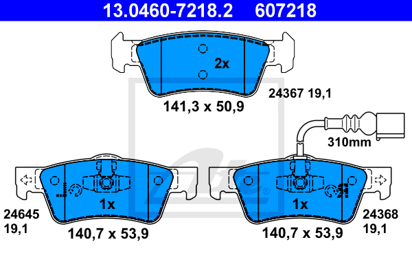 Set placute frana,frana disc 13.0460-7218.2 ATE