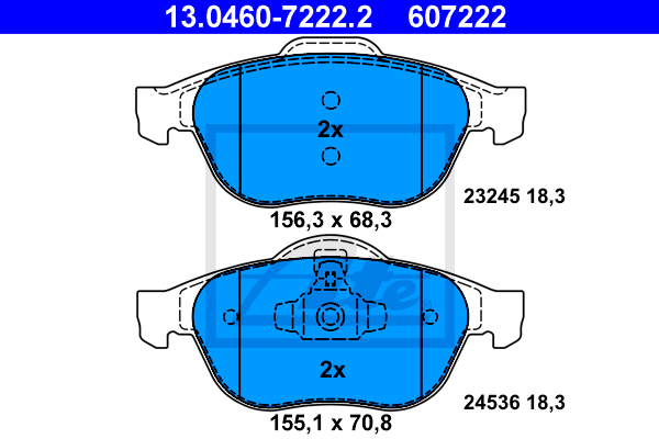 Set placute frana,frana disc 13.0460-7222.2 ATE