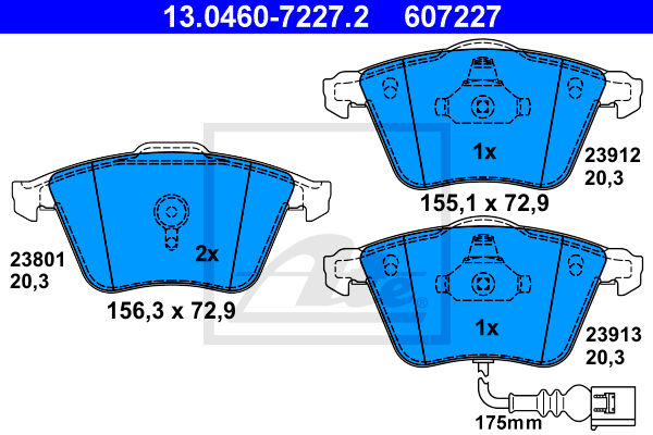 Set placute frana,frana disc 13.0460-7227.2 ATE