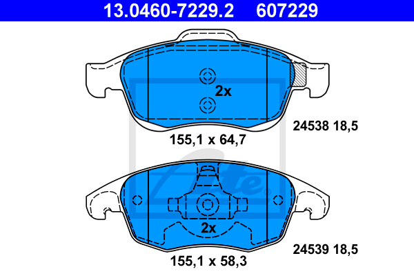 Set placute frana,frana disc 13.0460-7229.2 ATE