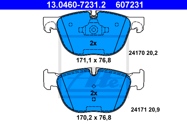 Set placute frana,frana disc 13.0460-7231.2 ATE