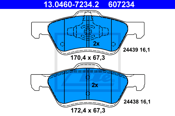 Set placute frana,frana disc 13.0460-7234.2 ATE