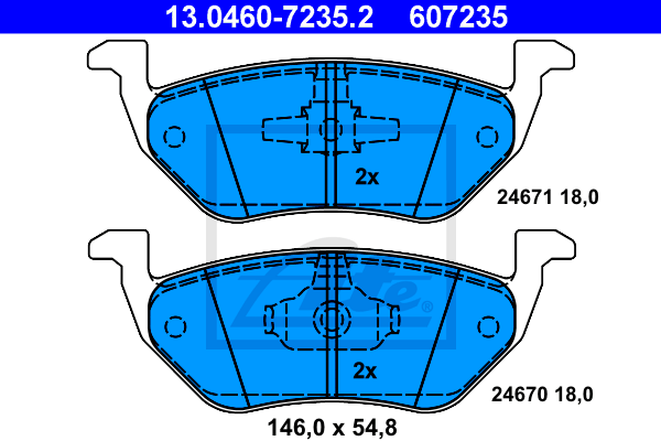 Set placute frana,frana disc 13.0460-7235.2 ATE