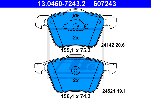 Set placute frana,frana disc 13.0460-7243.2 ATE