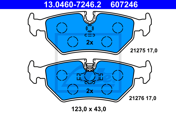 Set placute frana,frana disc 13.0460-7246.2 ATE