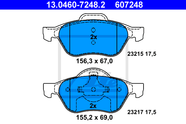 Set placute frana,frana disc 13.0460-7248.2 ATE