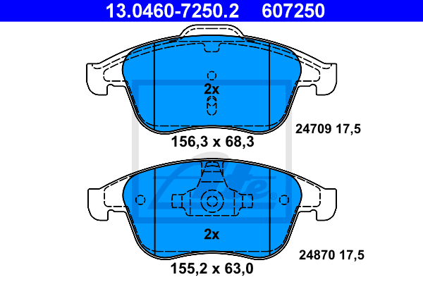 Set placute frana,frana disc 13.0460-7250.2 ATE